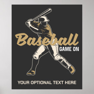 Anpassningsbar Text & Färg Baseball Player Poster