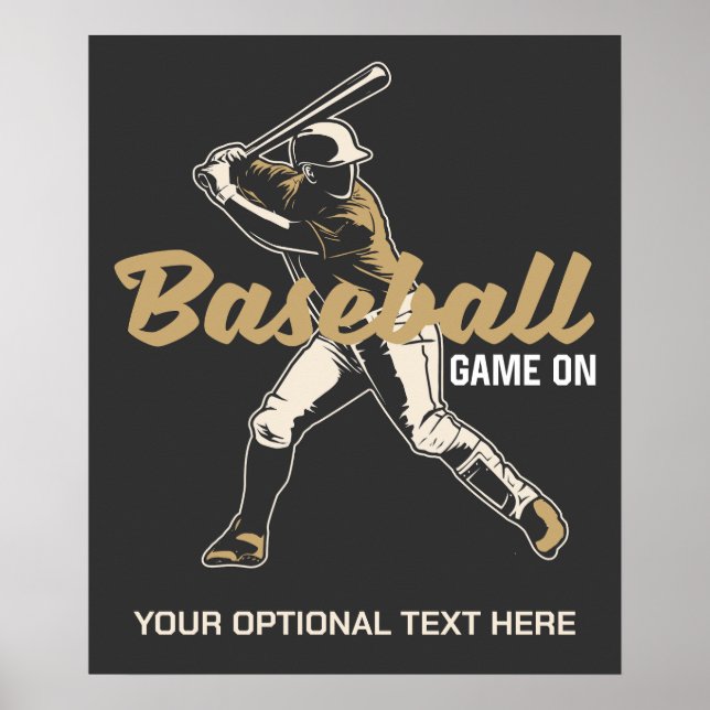 Anpassningsbar Text & Färg Baseball Player Poster (Framsidan)