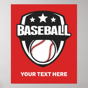 Anpassningsbar Text & Färg Baseball Poster