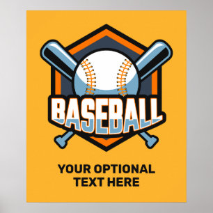 Anpassningsbar Text & Färg Baseball Poster
