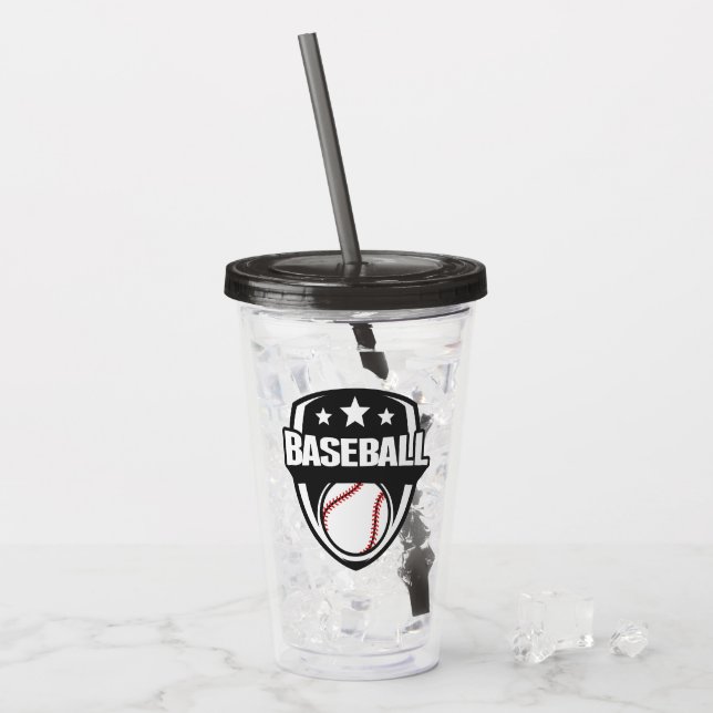 Anpassningsbar Text & Färg Baseball Take Away Mugg (Framsida Ice)