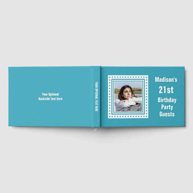 Anpassningsbar Text & Färg födelsedag Gästböcker (Full)