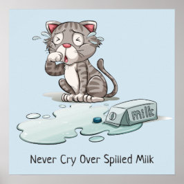 Anpassningsbar text & färg Gråt Katt poster