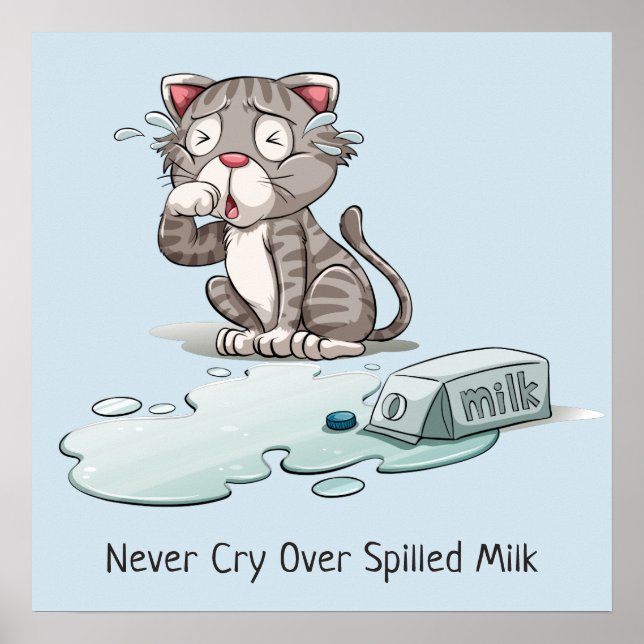 Anpassningsbar text & färg Gråt Katt poster (Framsidan)