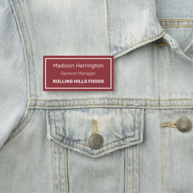 Anpassningsbar Text & Färg Namnbricka (På plats)