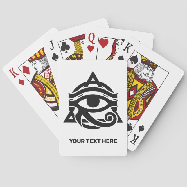 Anpassningsbar Text & Färg Öga av Horus Casinokort (Baksidan)