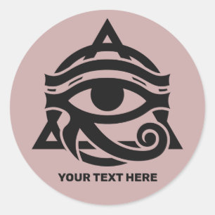 Anpassningsbar Text & Färg Öga av Horus Runt Klistermärke