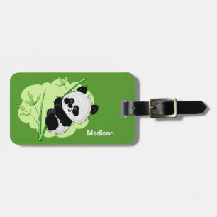 Anpassningsbar text & färg Panda-bagagetapp 4/4 Bagagebricka
