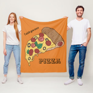 Anpassningsbar Text & Färg Pizza-segmentfiltar Fleecefilt