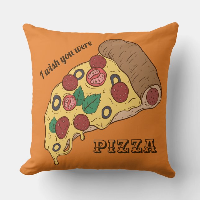 Anpassningsbar Text & Färg Pizza Slice dekorativ k Kudde (Framsida)