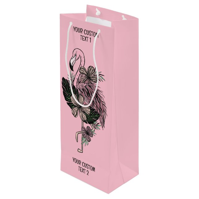 Anpassningsbar Text & Färg Rosa Flamingo (Baksidan Vinklad)