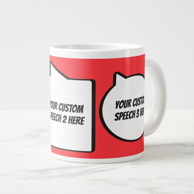 Anpassningsbar Text & Färg Tal Bubbles Jumbo Mugg (Framsida höger)