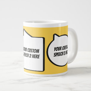 Anpassningsbar Text & Färg Tal Bubbles Jumbo Mugg