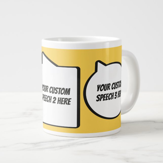 Anpassningsbar Text & Färg Tal Bubbles Jumbo Mugg (Framsida höger)