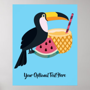 Anpassningsbar Text & Färg Toucan Poster