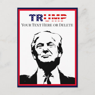 Anpassningsbar Text/Färg Trump 24 Photo Red White Vykort