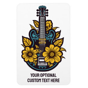 Anpassningsbar Text & Färg Ukulele Magnet