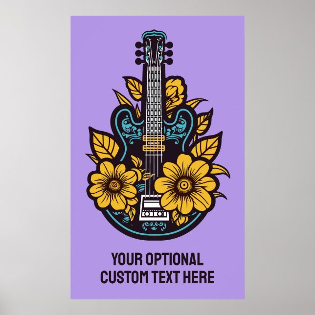 Anpassningsbar Text & Färg Ukulele Poster (Framsidan)