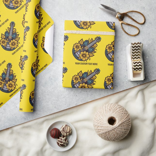 Anpassningsbar Text & Färg Ukulele Presentpapper (Hantverk)