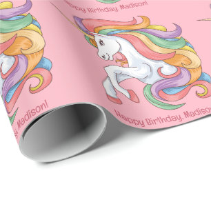 Anpassningsbar Text färgstark Unicorn Presentpapper