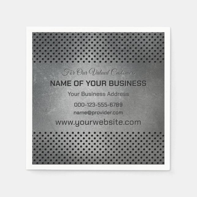 Anpassningsbar Text Faux Metall Pappersservett (Framsidan)