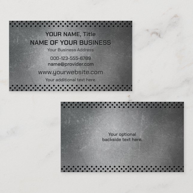 Anpassningsbar Text Faux Metall Visitkort (Fram/baksida)