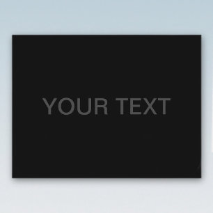 Anpassningsbar text Fet modern svart & mörkgrå Vykort