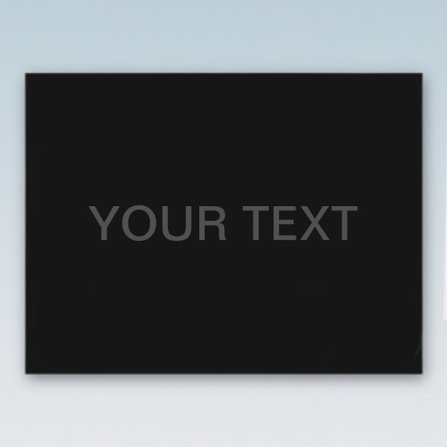 Anpassningsbar text | Fet modern svart & mörkgrå Vykort (Skapare uppladdad)