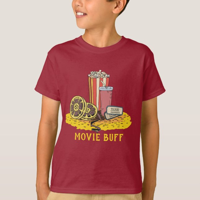 Anpassningsbar text Filmbuffert skjortor T Shirt (Framsida)