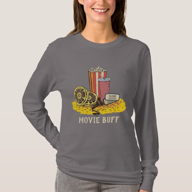 Anpassningsbar text Filmbuffert skjortor T Shirt (Framsida)