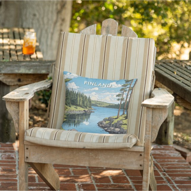 Anpassningsbar Text Finland Naturbeskrivning Kudde (Stol)