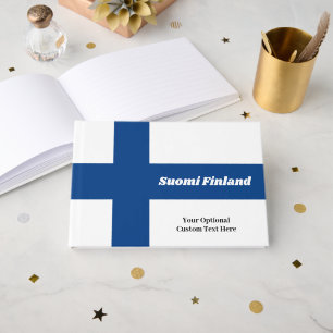 Anpassningsbar Text Finsk Flagga Gästböcker