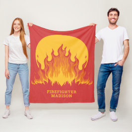 Anpassningsbar text Firefighter Fleecefilt