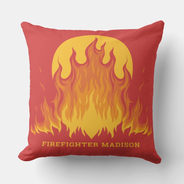 Anpassningsbar text Firefighter Kudde (Framsida)