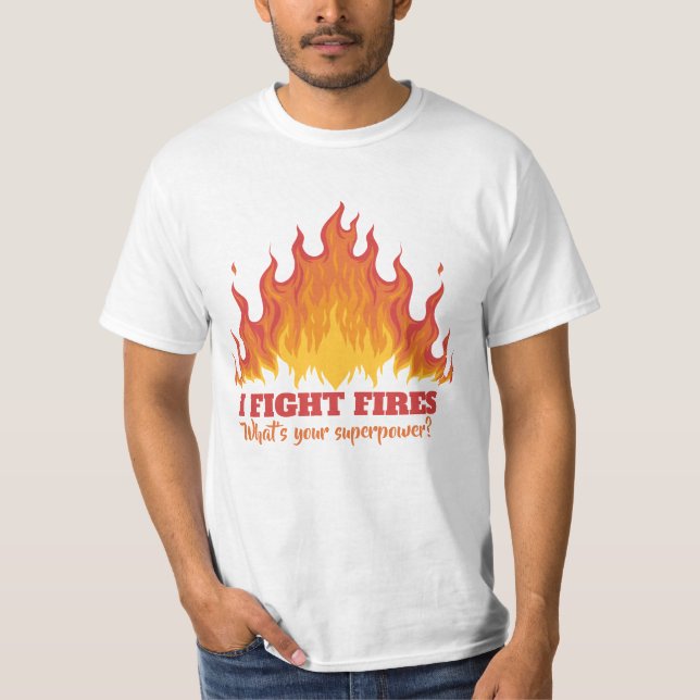 Anpassningsbar text FIREFIGHTER-skjortor T Shirt (Framsida)