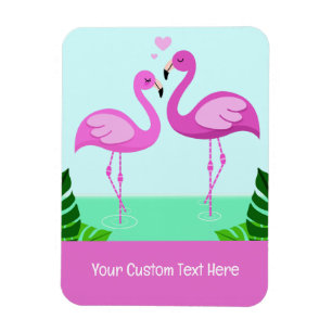 Anpassningsbar Text Flamingo Kärlek Magnet
