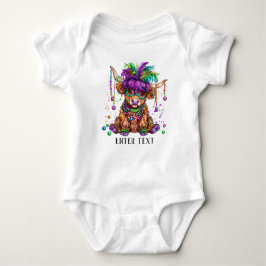 Anpassningsbar Text Flicka Cute Mardi Gras Highlan T Shirt