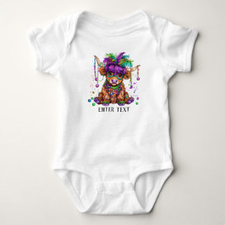 Anpassningsbar Text Flicka Cute Mardi Gras Highlan T Shirt