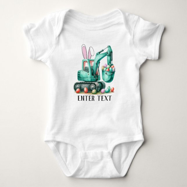Anpassningsbar Text Flicka Eggs Excavator Construc T Shirt (Framsida)