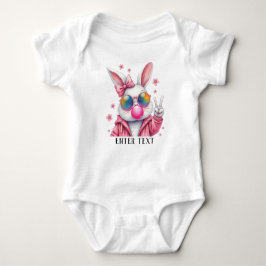 Anpassningsbar Text Flicka Rabbit Bunny T Shirt