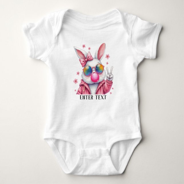 Anpassningsbar Text Flicka Rabbit Bunny T Shirt (Framsida)