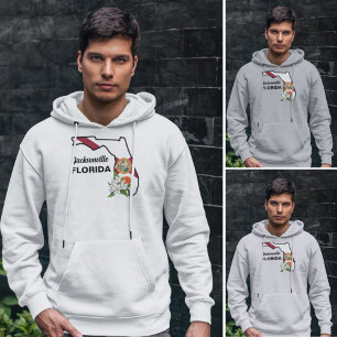 Anpassningsbar Text Florida Flagga & Flower Orange Hoodie