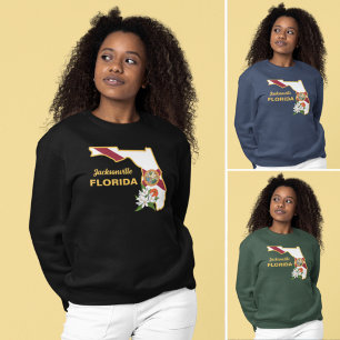 Anpassningsbar Text Florida Flagga & Flower Orange T Shirt