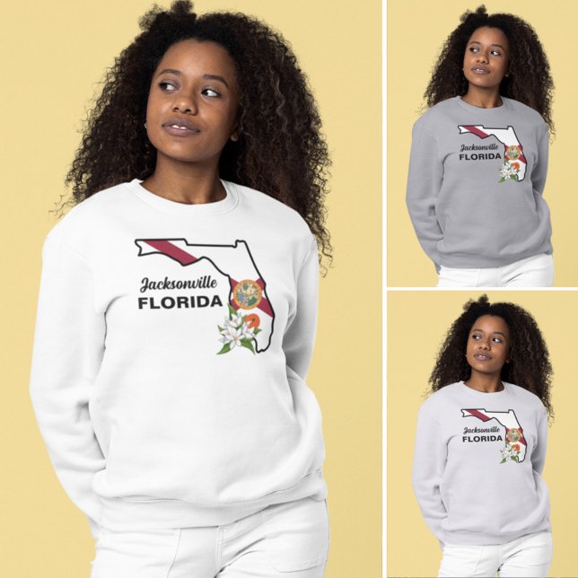 Anpassningsbar Text Florida Flagga & Flower Orange T Shirt (Skapare uppladdad)