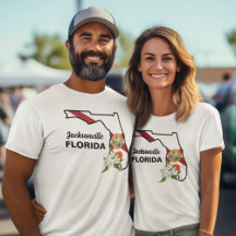 Anpassningsbar Text Florida Flagga & Flower Orange
