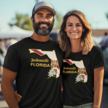 Anpassningsbar Text Florida Flagga & Flower Orange