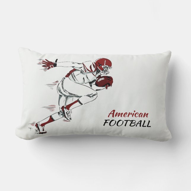 Anpassningsbar Text Football Player dekorativ kudd Lumbarkudde (Framsida)