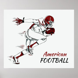 Anpassningsbar Text Football Player poster