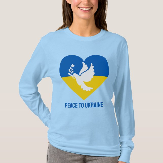 Anpassningsbar Text Fred i Ukraina T Shirt (Framsida)