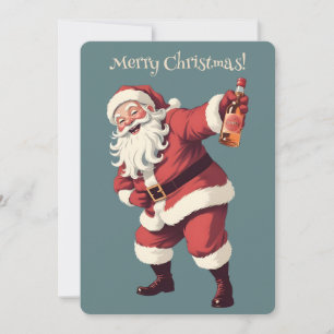 Anpassningsbar Text Funny Drunk Santa Inbjudningar